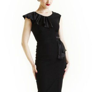 XS Film Noir pencil skirt wiggle dress retro pinup